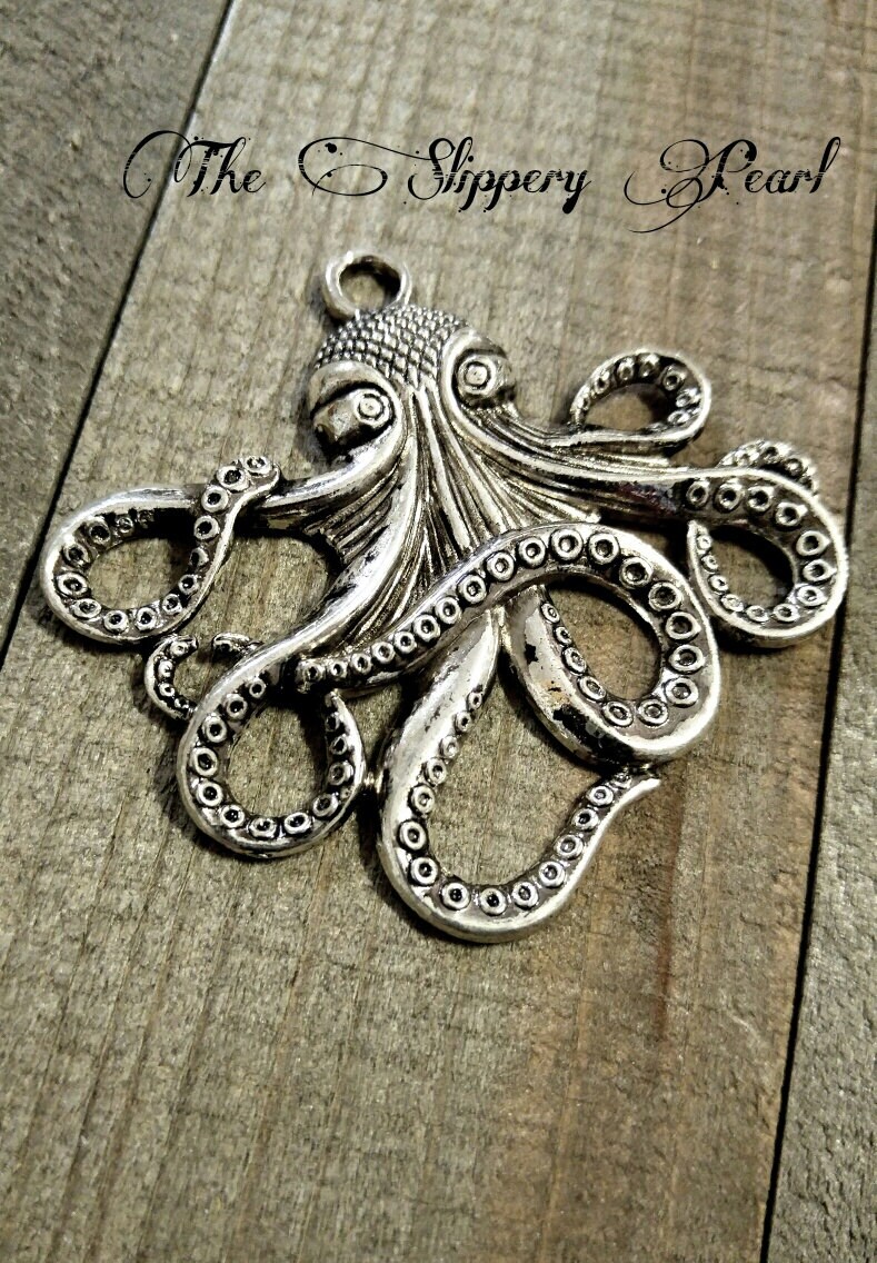 Large Octopus Pendant Octopus Charm Octopus Connector Pendant Large F…