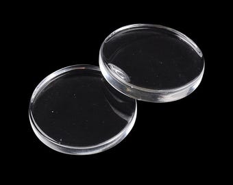 Glass Cabochons Round Clear Glass Cabochons Flat Glass Cabochons 25mm 10 pieces Circle Cabochons Wholesale