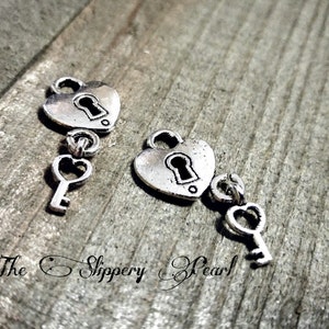 Padlock Charms Heart Lock Charms Lock Charm Lock Pendant Lock and Key Charms Steampunk Charms Valentines Charms Key to My Heart 6pcs PRE