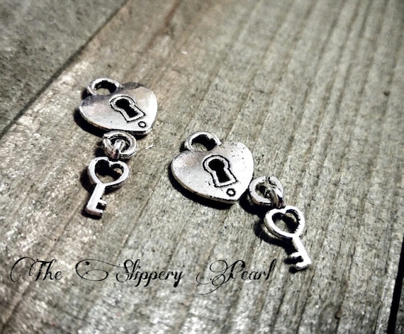 Padlock Charms Heart Lock Charms Lock Charm Lock Pendant Lock and