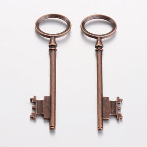 Big Key Pendant Skeleton Key Wedding Key Antiqued Copper Key Wholesale Key 3 Inch Key Charm 80mm