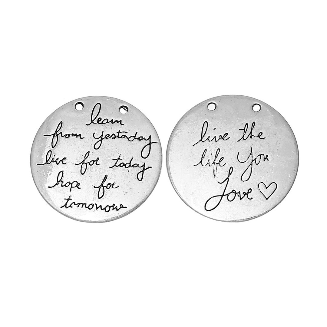 Quote Pendants Word Charms Silver Word Charms Word Pendants Quote