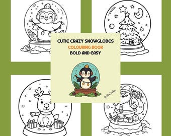Kolorowanka Cutie Crazy Snowglobes do pobrania w wersji cyfrowej – 24 strony w formacie PDF + PNG + DODATKOWE STRONY