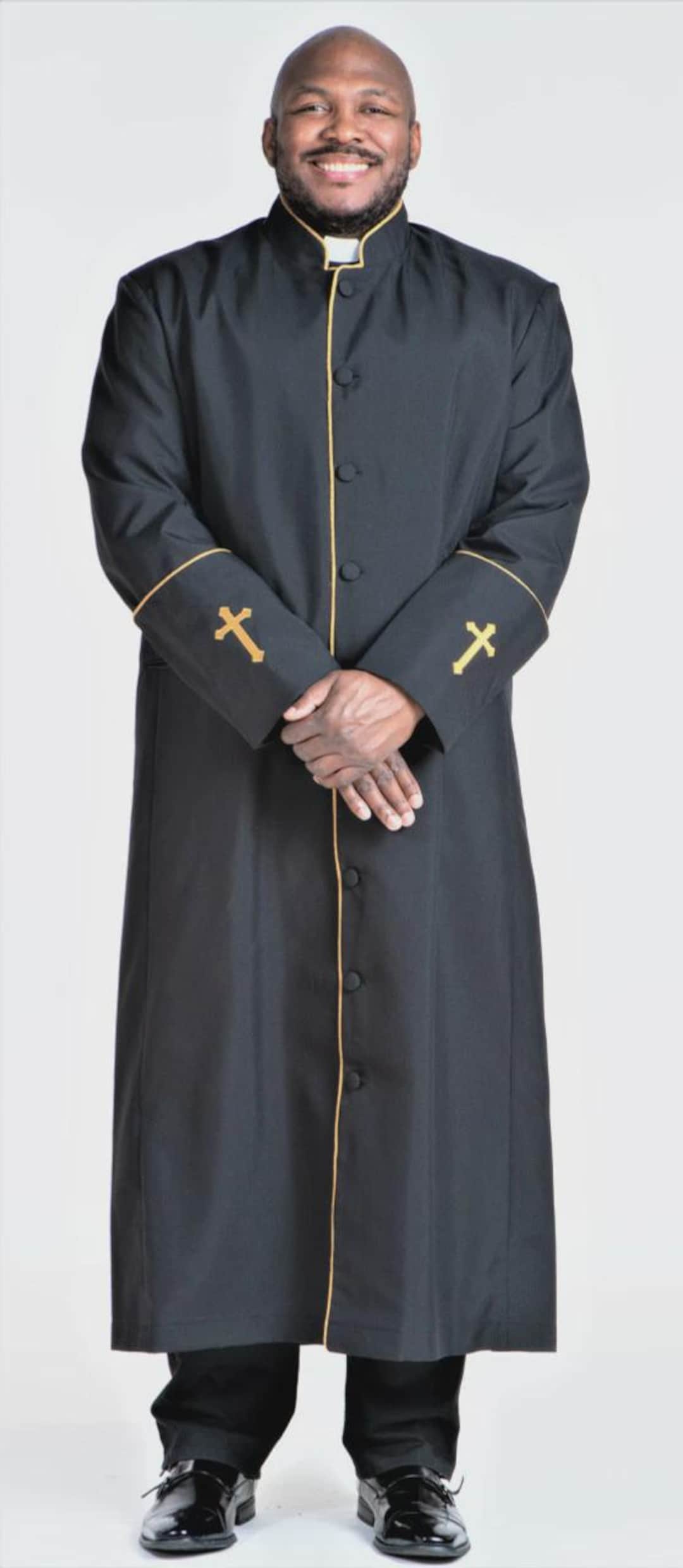 Adam Robe Au Black & Gold Wool Men's Clergy Robe: Custom Preacher Apparel - Etsy