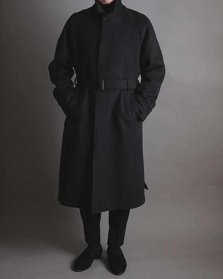 Long Balmacaan Coat Wool Men - Etsy