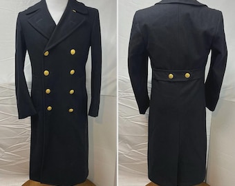 US Navy Military Issue Blue All Weather 42R Trench Coat Mens W