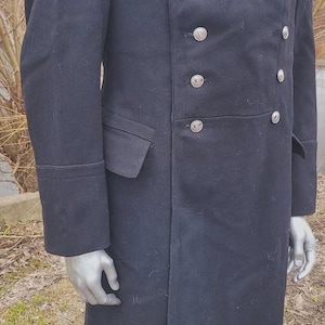 1950&#39;s Army Sailors Woolen Coat, Military Coat Army Sailors Wool Coat, Army Long Coat For Men