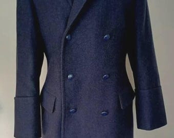 Men&#39;s Airforce Blue Wool Napoleon Coat: Handmade Military Style