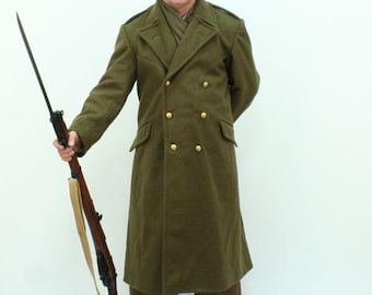 WW2 British Army Wool Greatcoat: 1940 Pattern Dismounted Overcoat