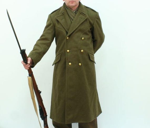WW2 British Army Wool Greatcoat: 1940 Pattern Dismounted Overcoat