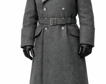 Beechers Brook - Sz.13/14 - Pure Virgin Wool - Long Black Trench