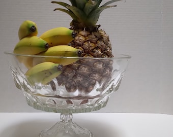Large clear Glass Compote/footed bowl, fruit bowl