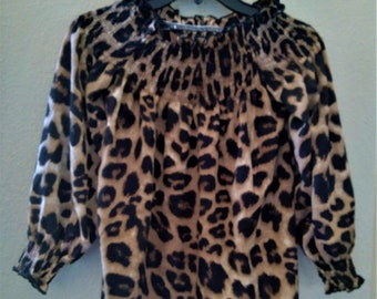 Leopard print top, Woman's small, off-the-shoulder option