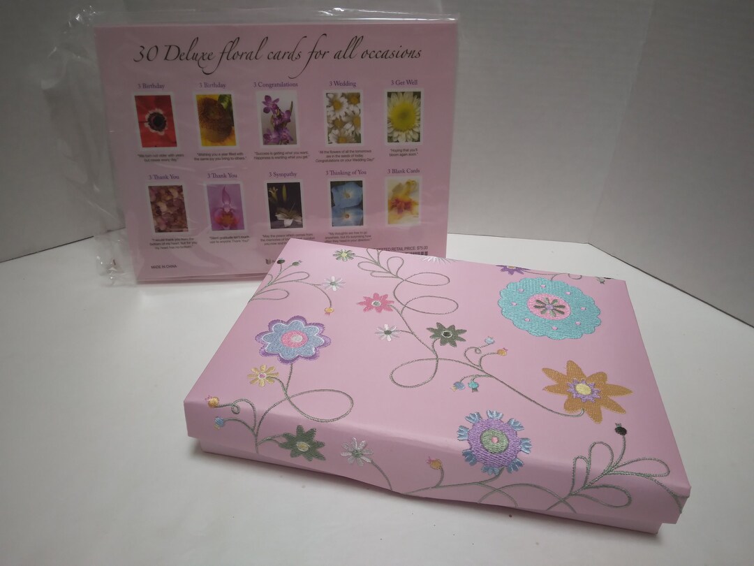 30 Deluxe Cards in Embroidered Keepsake Box, Assorted All Occasion ...