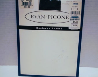 Quality EVAN-PICONE Pantyhose, Black Onyx Sheer to waist with invisible reinforced toe, size Q