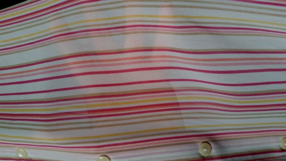 Semi-Sheer Striped Blouse, pinks, Women's size M,… - image 4