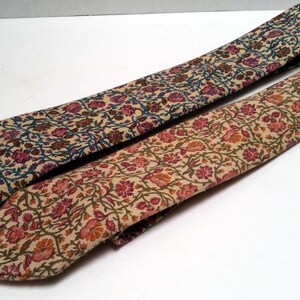 Two Flowered Ties, unisex accessories, vintage neckties, 1980's image 2