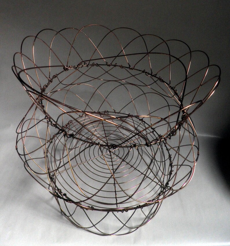 Copper Wire Basket Multiple configurations Adjustable art Etsy
