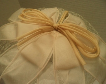 vintage head piece, net fascinator, embellished veil, hat, WEDDING Bridal