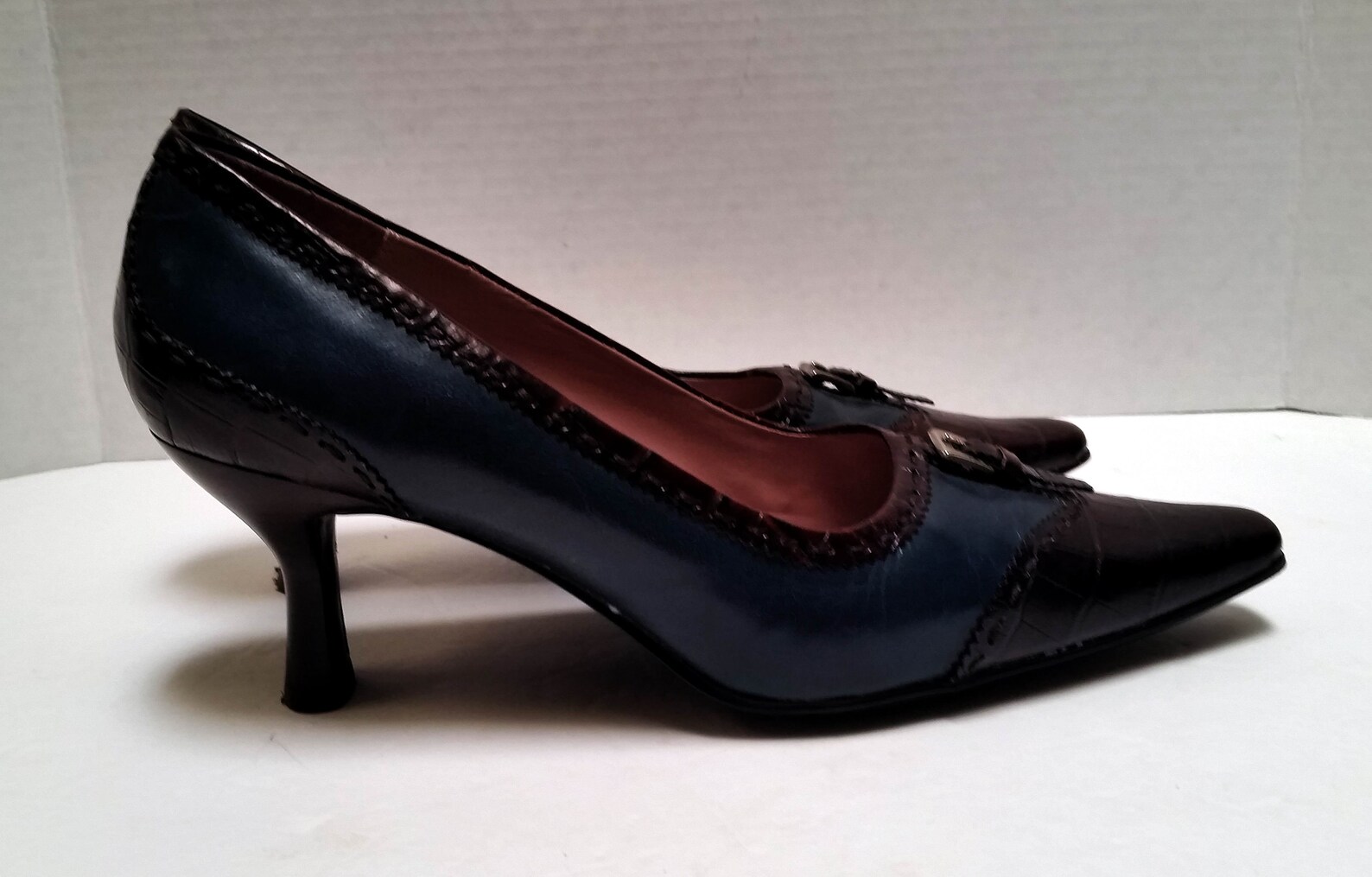 LIZ Claiborne Kitten Heel Pumps Flex Sole 8.5 M Teal and Etsy