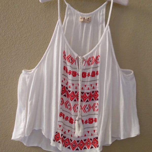Cotton Eyelet Spaghetti Strap Top