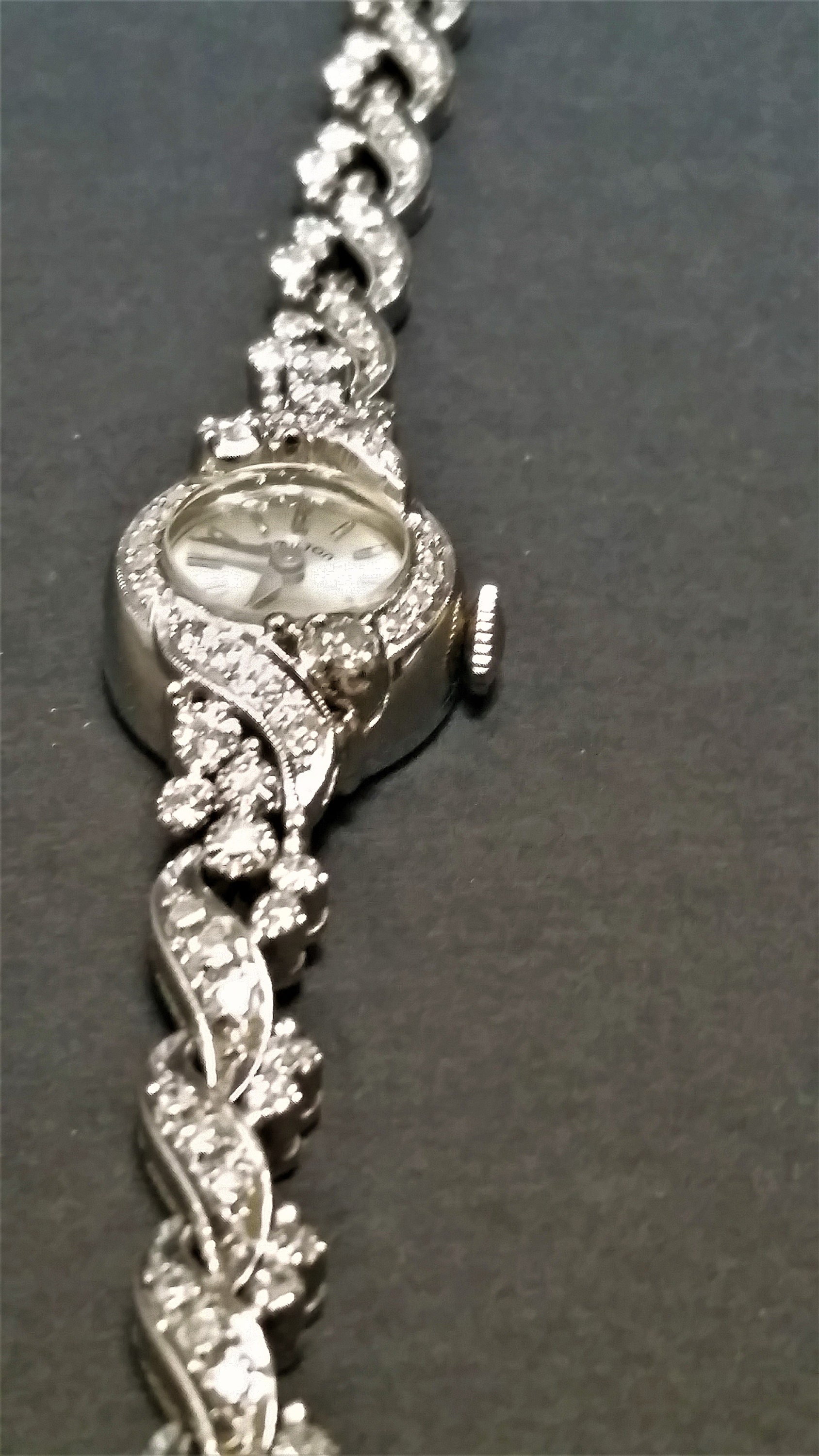 Antique HAMILTON 14K White Gold and Diamond Ladies Watch, 97 Antique HAMILTON 14K White Gold and Diamond Ladies Watch, 97