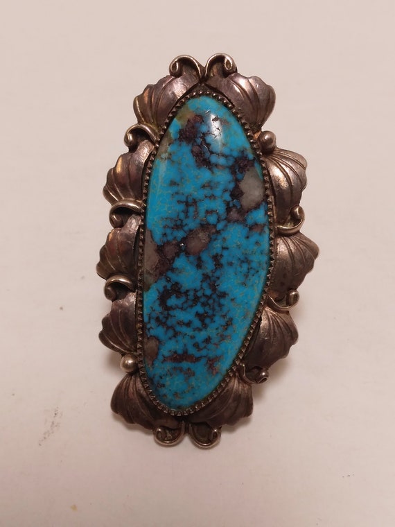 Turquoise & STERLING SILVER Ring, Native American 