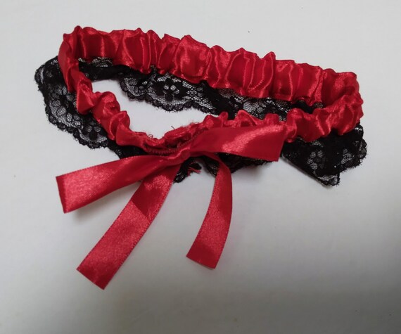 Strappy Elastic Garter Dress W-front Zipper Closure & G-string Red Qn