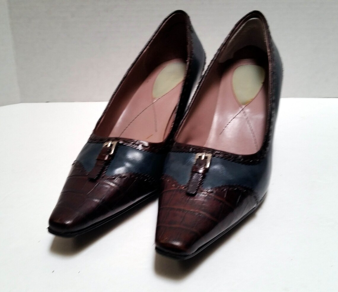 LIZ Claiborne Kitten Heel Pumps Flex Sole 8.5 M Teal and Etsy