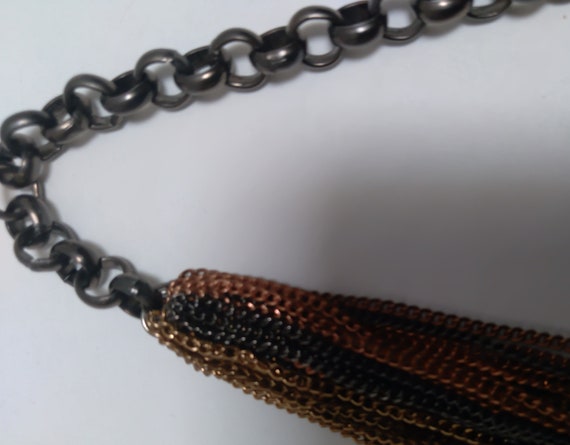 Multi-strand, multi-metal chain link Necklace, Lo… - image 7