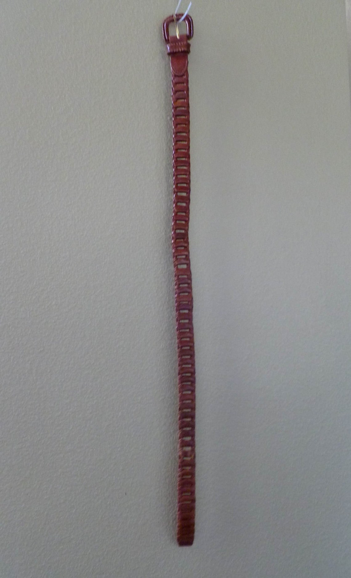 Leather Link BELT Brown Size Small Etsy