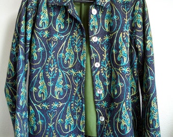 Women's Blazer/jacket with crewel-work embroidery, Size small, fully lined, quality made