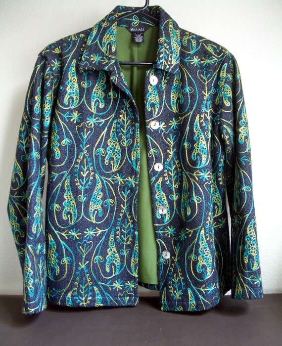 Women's Blazer/jacket with crewel-work embroidery… - image 1