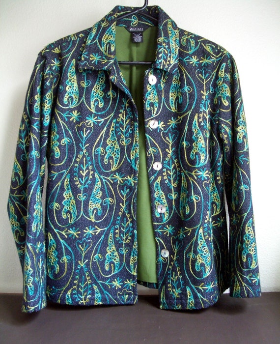 Women's Blazer/jacket with crewel-work embroidery,