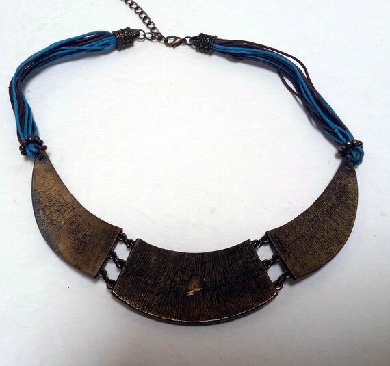 dramatic Bronze , Turquoise and gold stone Enamel… - image 4