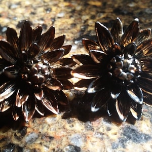 Pendientes vintage FLOR, con cierre de rosca, grandes