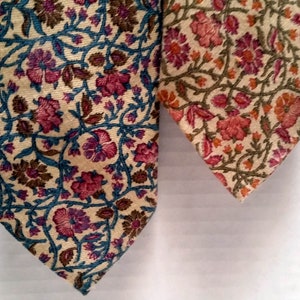 Two Flowered Ties, unisex accessories, vintage neckties, 1980's image 5