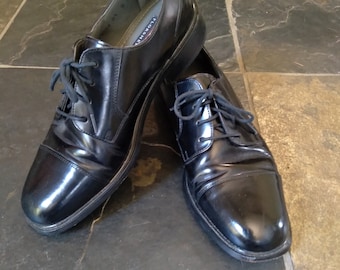 ? Vintage Florsheim Black LeatherLace Up Shoes Sz 9.5 ? FLORSHEIM Size 9.5 Black Textured Lace Up Shoes – Sui  main image 3