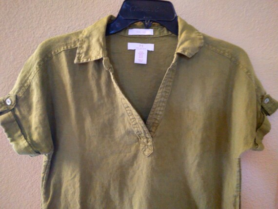 Buy HALSTON 100% Linen Pullover Shift/shirt Dress, Sage Green, Size XS  Online in India - Etsy