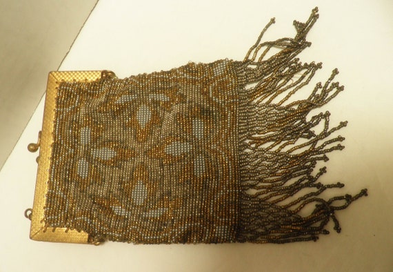 Antique micro metal beaded Purse, evening purse - image 7