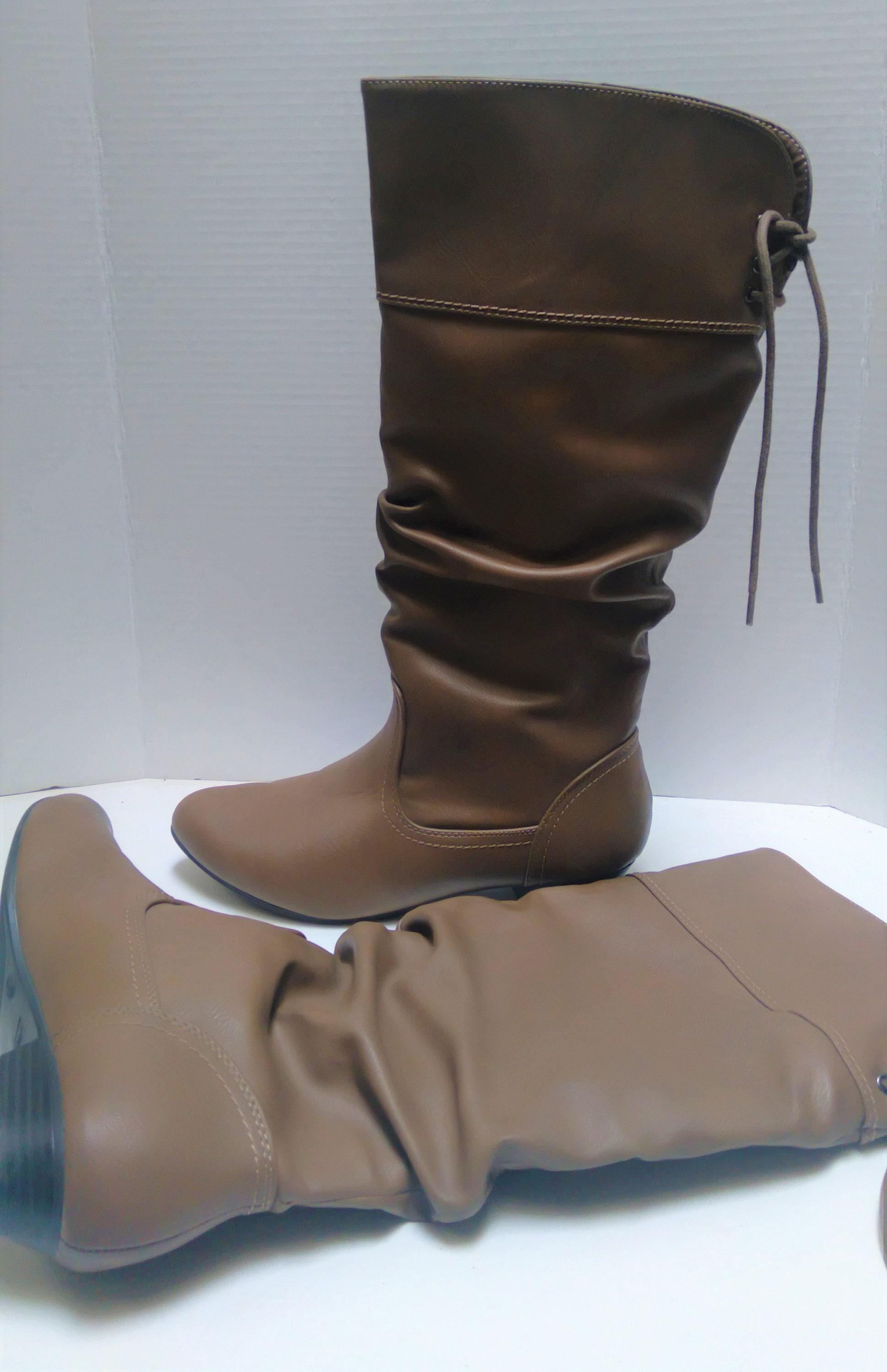 Slouchy Flat Boots Etsy