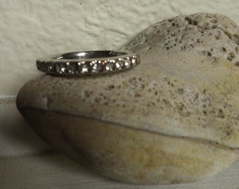 vintage silver and Rhinestones ring, size 9