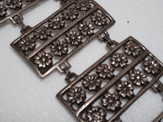 Exquisite Sterling Silver Bracelet, wide vintage bracelet