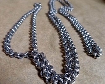 Xtra LONG Chain Maille Necklace, silver