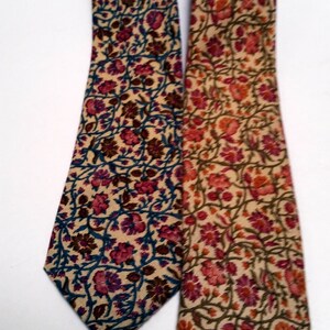 Two Flowered Ties, unisex accessories, vintage neckties, 1980's image 4