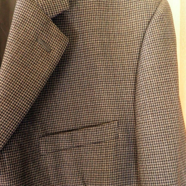 Men's size 44 Regular PRONTO-UOMO Sportcoat, fine wool Houndstooth Check in gray, fully lined