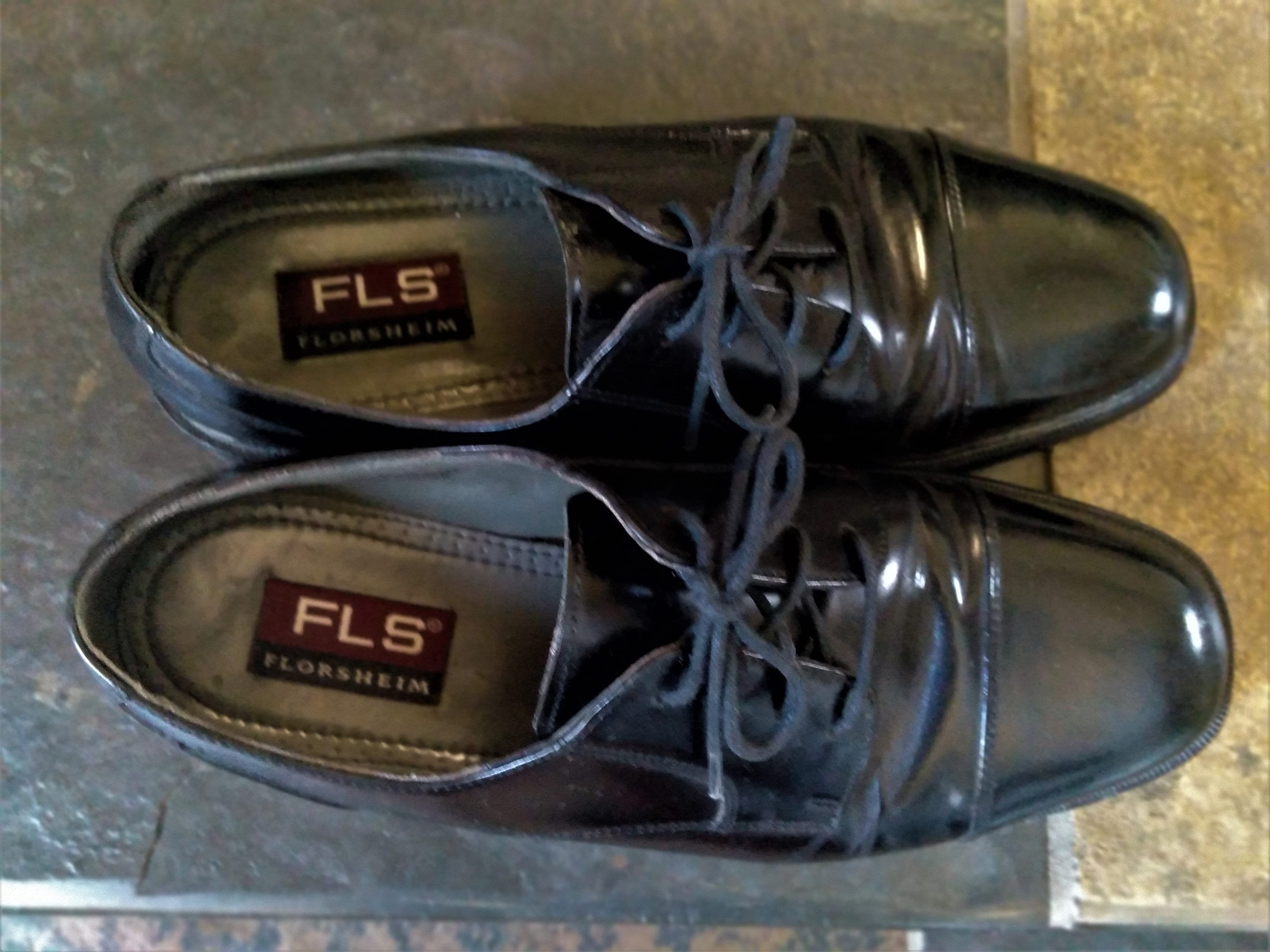 ? Vintage Florsheim Black LeatherLace Up Shoes Sz 9.5 ? so very good vintage Florsheim leather boots! Masc 12, $55 main image 3