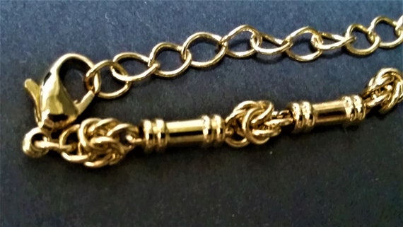 vintage 1990's Goldtone chain NECKLACE with chain… - image 6