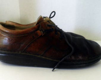 Men's FINN COMFORT Vaasa shoes, Brown Leather, Quality made in West Germany, Lace up shoes, Size Euro 44, US 10