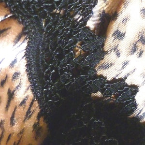 black Lace trimmed Leopard print Slip /nightgown/ nightie, Sexy Lingerie, never worn image 5